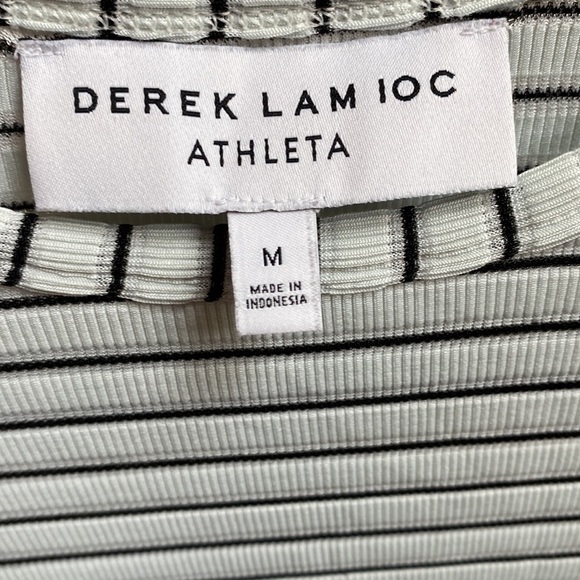Athleta X Derek Lam IOC White Striped Madison Ave long Sleeve Athletic Shirt Top - Picture 6 of 9